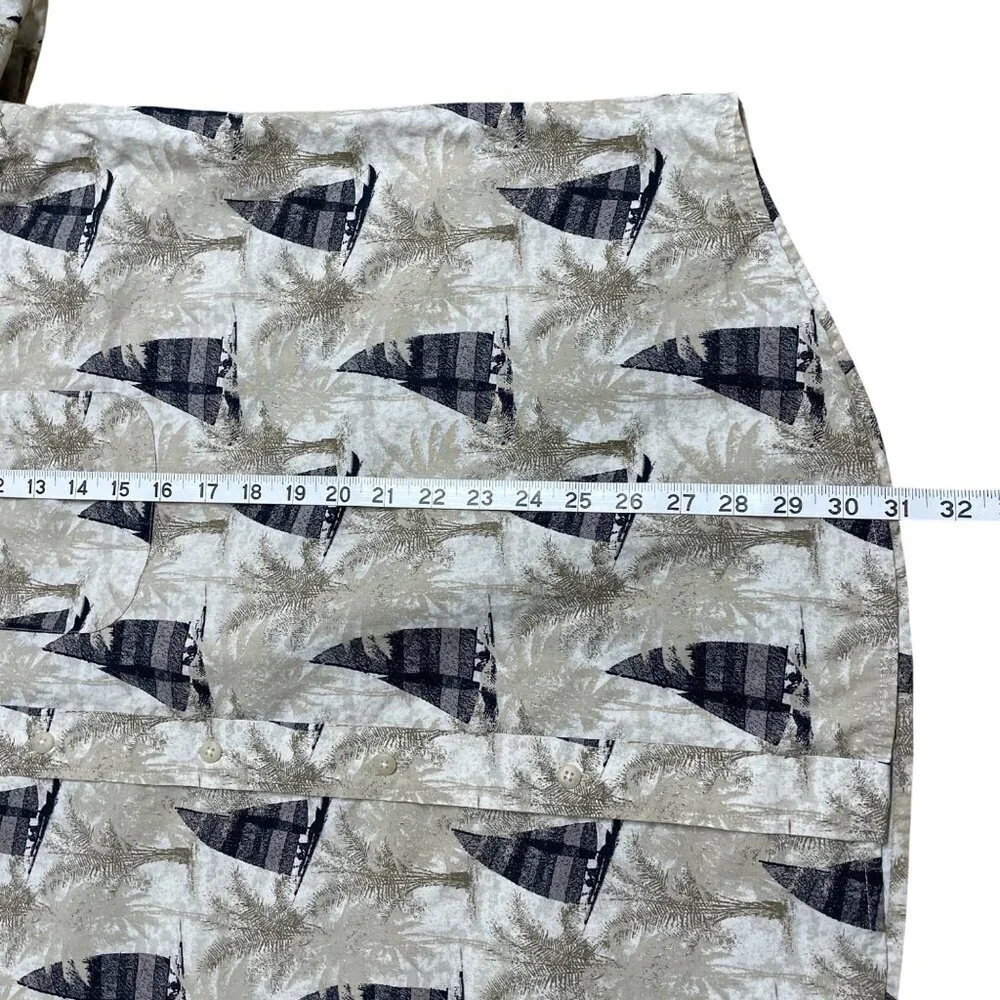 NATURAL ISSUE BUTTON UP SHIRT SAILBOAT NAUTICAL MEN’S XXL COTTON WRINKLE FREE